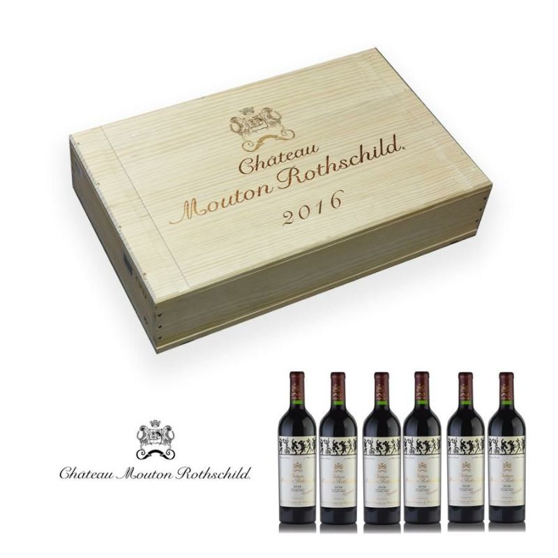 シャトー ムートン ロートシルト 2016 1ケース 6本 オリジナル木箱入り ロスチャイルド Chateau Mouton Rothschild  フランス ボルドー 赤ワイン